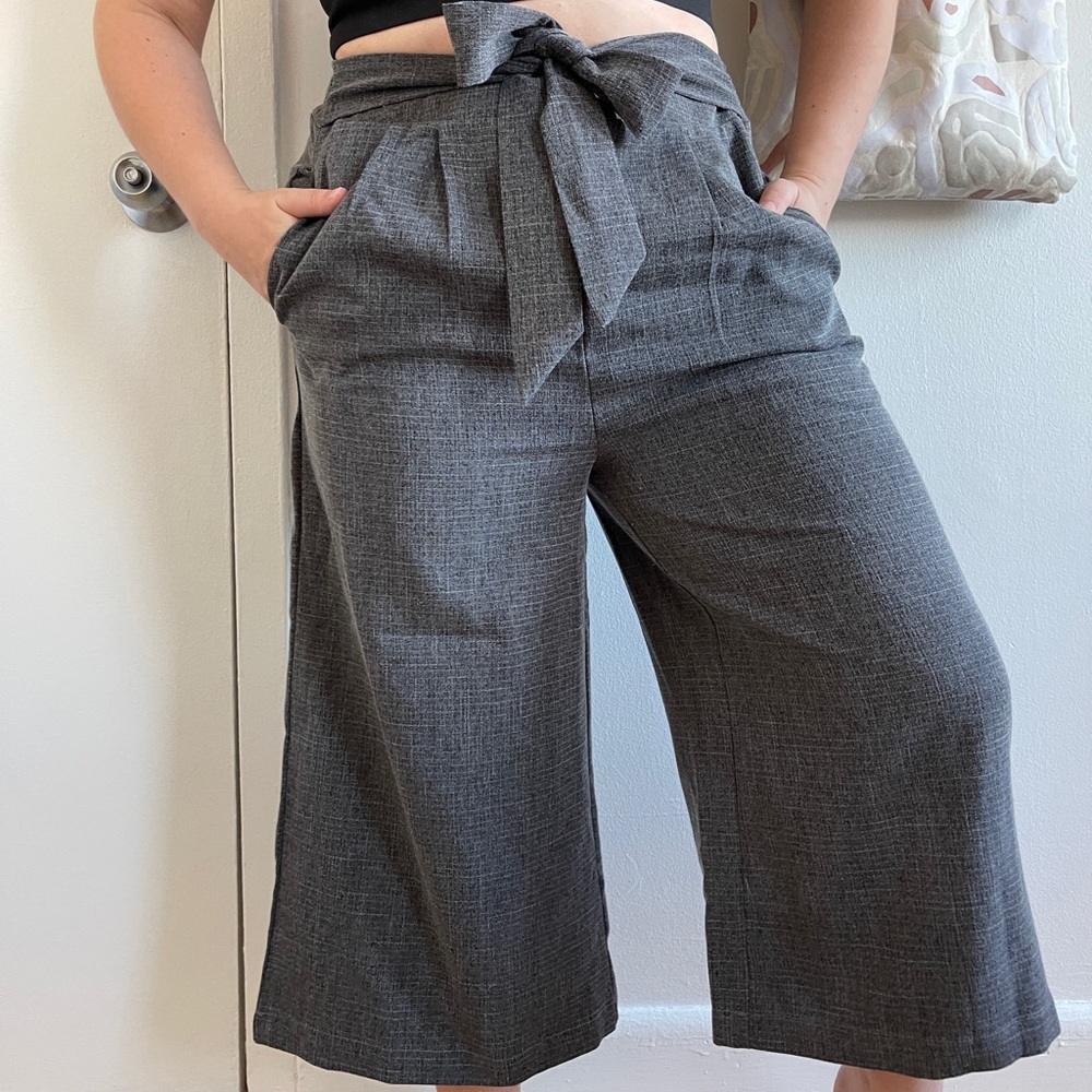 Gray plaid trousers